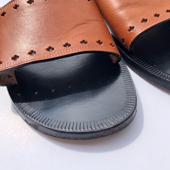 Isabel Marant Etoile Jiany Cognac Cut Out Leather Slide Sandals 38 - Picture 6 of 13